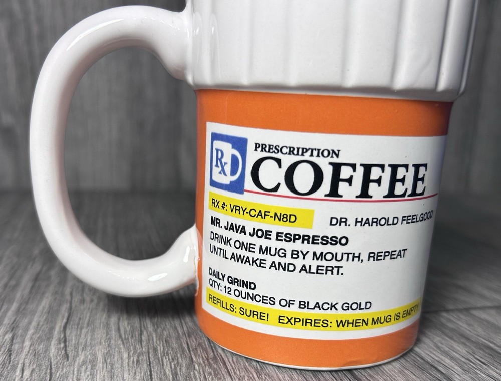 Vintage Ceramic Coffee Mug 4.25″ Pharmacy Prescription Pill Bottle