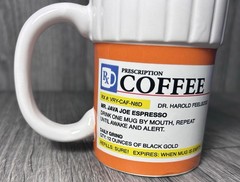 Vintage Ceramic Coffee Mug 4.25″ Pharmacy Prescription Pill Bottle