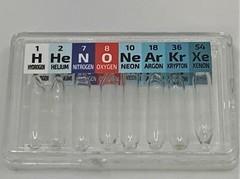 New Micro Low Pressure 8 Gas Ampoules Element Set Helium Xenon Krypton Neon H O