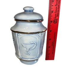 Apothecary Jar Porcelain PMA Meeting April 1988 Gift Lederle Vintage Hippocrates