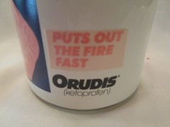 1980s Orudis Arthritis Pain Medical Coffee Mug Cup Magic Changes Design