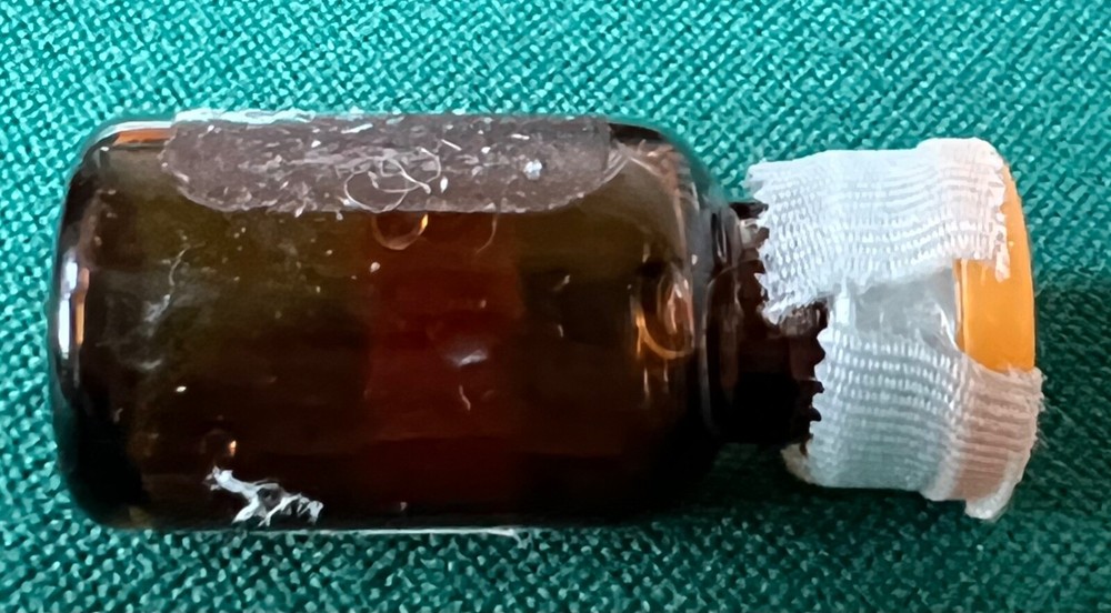 vtg empty brown amber vial for display #3