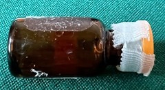 vtg empty brown amber vial for display #3