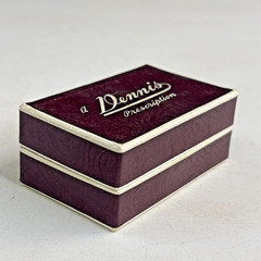 Vintage Dennis Drug Store Pharmacy Prescription Pill Box Cardboard Hinged Lid