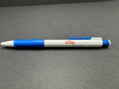 Eli Lilly Promotional Click Pen Blue Grip Pharmaceutical Rep Advertising Pen