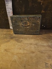 Old Herbal Medicine Tin Brown Herb Tablets Brown Herb Co NY Family Remedy Nerves