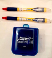 Pharmaceutical Drug Rep Vintage 2 Astelin Nasal Spray Pens & Paper Clip Box