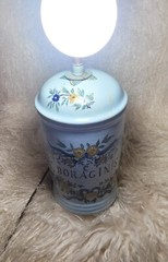 🌼💡VTG Apothecary Jar Pharmacy Drugstore Jar Lamp “Confect Boraginis”🌼💡