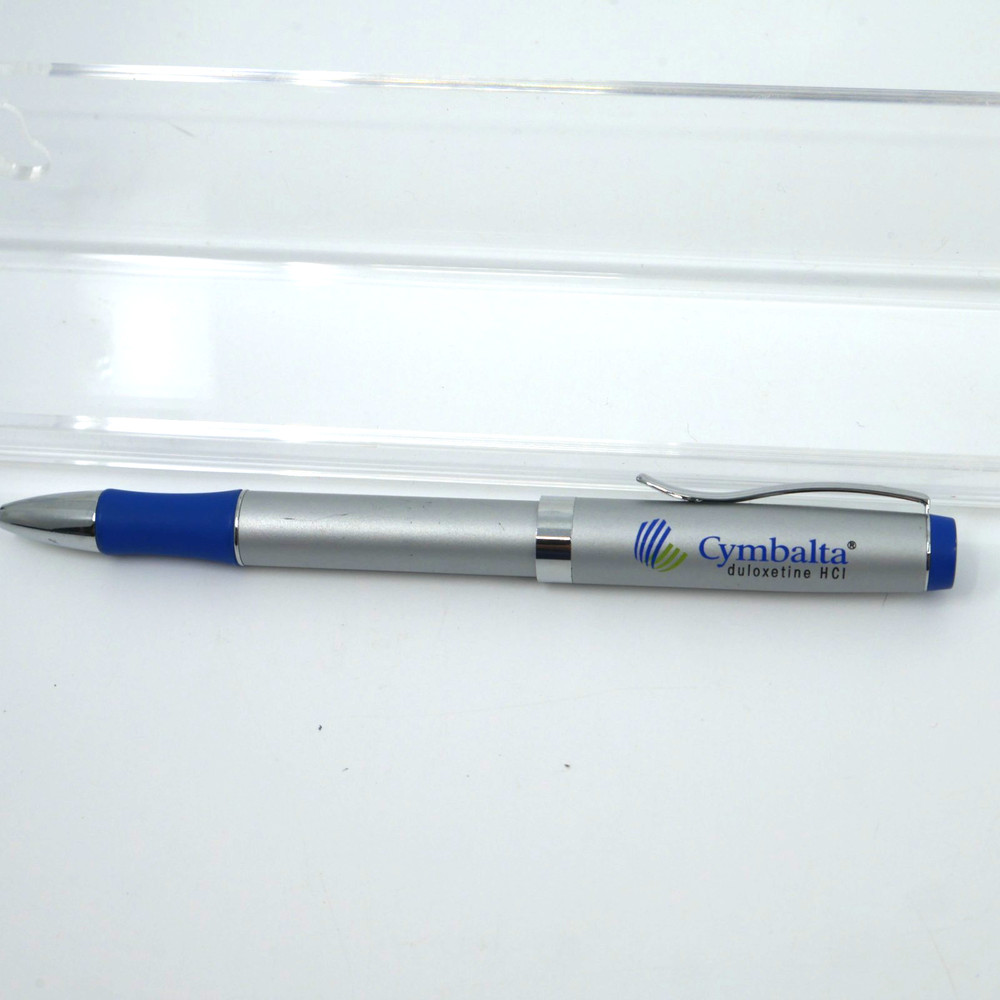 CYMBALTA Rep Pharmaceutical Advertising Pen Metal p2 silver indented grip