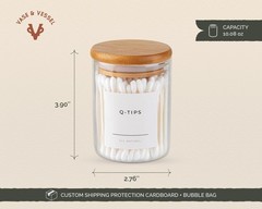 Vase and Vessel Mini Glass Apothecary Jars with Bamboo Lids, Small Bathroom a…