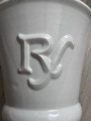 Vintage Antique Pharmacy Mortar Display RX White Ceramic