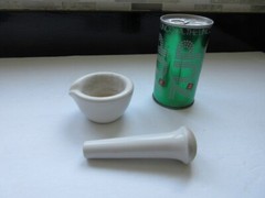 Vtg Coors USA Heavy White Porcelain Lab Mortar & Pestle Apothecary 522-00 14H