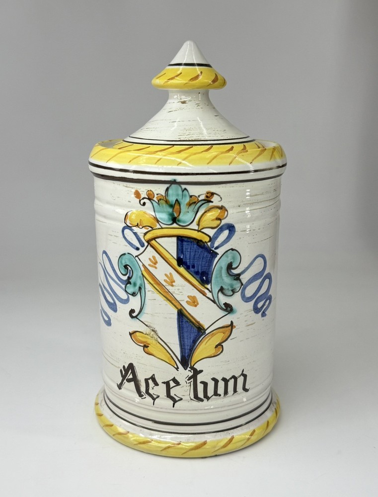 Vintage Italian Apothecary Jar Pharmacy Display Rustic Decor Made in Italy Chips