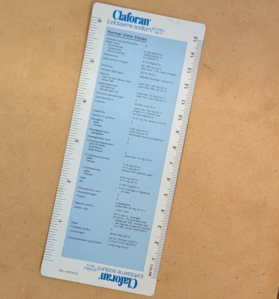 Drug Rep Pharmaceutical Promo CLAFORAN Advertising Measurement Ruler