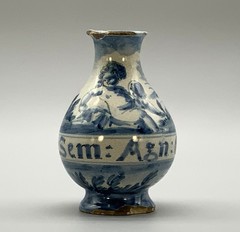 17th-Century Italian Savona Majolica Albarello Drug Pharmacy Jar Bottles