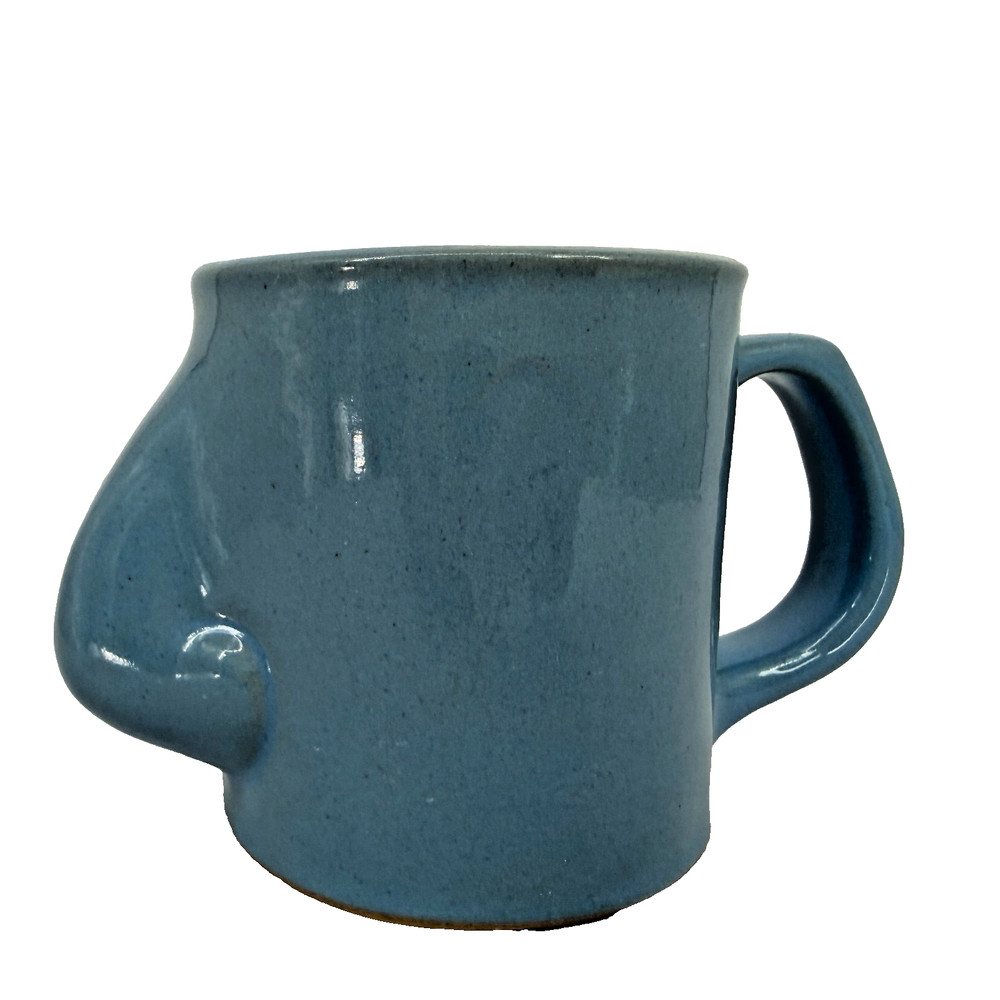 Vtg Hismanal Astemizole Pharma Promo Ceramic Nose Mug Blue Allergy Collectible