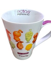 3 Actos Family Pharmaceutical Drug Rep Coffee Tea Mugs Cups Collectible 12oz
