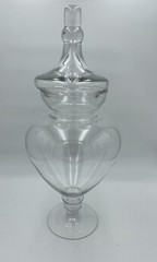 Lg Vintage Clear Glass Apothecary Jar with Lid Large Footed Storage 17″ Tall