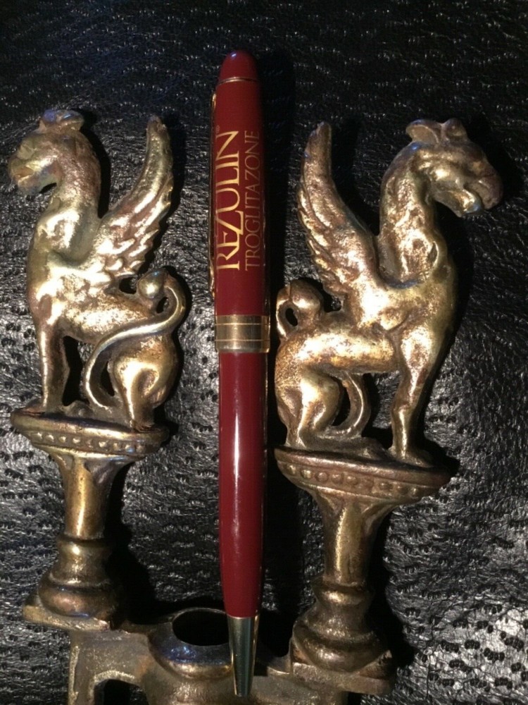 Rare Rezulin Heavy Drug Rep Pharmaceutical Burgundy Twist Pen