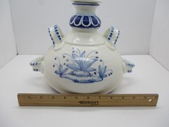 Amazing Pharmacy Apothecary Jar „Aq Mele“ Blue and White Hand Painted Deer
