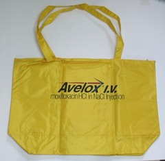 Huge Avelox Vinyl Zippered Tote Drug Rep Pharmaceutical Promo Advertising Yellow