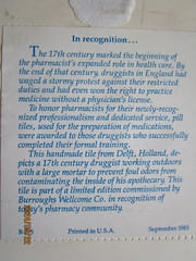 1980’sHandmade Delft Holland PHARMACIST TILES Ltd, Edition Set of 4