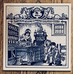 6 BURROUGHS WELLCOME Pharmacy English Pill Tiles London Apothecary DELFT holland