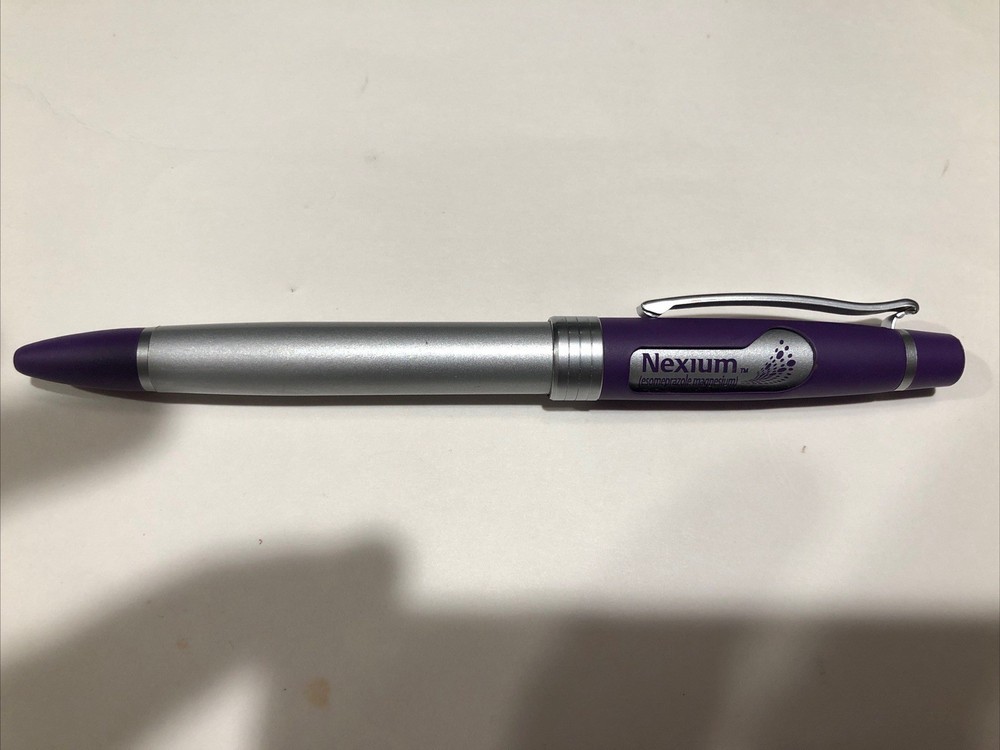 Nexium Pharmaceutial Drug Rep Pen Heavy Metal -Black Ink Advertising Collectible