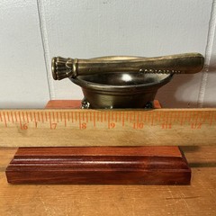 VTG. 1940’s, Mortar And Pestle W/CORICIDIN Embossed, 1 Lbs 11 oz.,2.5”H, 4” Diam