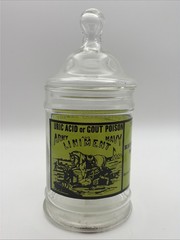 Vintage Apothecary Army and Navy Liniment Uric Acid Gout Poison Glass Jar