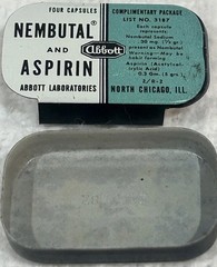 Abbott Labs NEMBUTAL and Aspirin VTG EMPTY Sample Tin Rare Yellowjackets Pharma