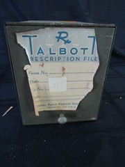 Vintage Talbot Prescription File- Metal Box- Montgomery PA- Miller’s Pharmacy #2