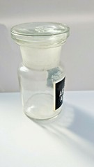 ACIDUM ARSENICOSUM ANHYDRICUM, Vintage Glass Apothecary Pharmacy Clear Jar, 50ml