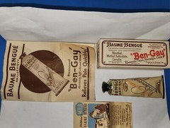 Vintage Baume Bengue „Ben-Gay“ Tube in Original Box With Paperwork 1930s