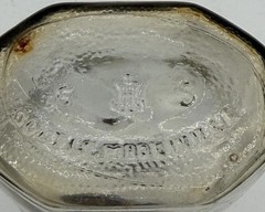 Vtg. Clear Glass SQUIBB 8 Side Medicine Pharmacy DESIGN Bottle USA