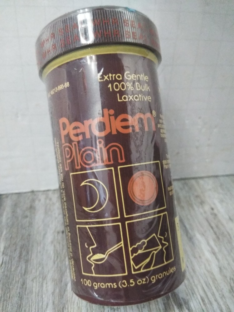 Vtg PERDIEM PLAIN 100% BULK LAXATIVE 3.5 oz ORIGINAL TIN TUBE SEALED ( AD-PROP)