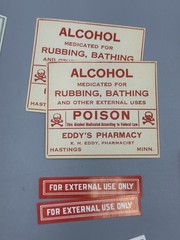 18 Lot 1950s PHARMACY Drug POISON Medicine Label Vtg ALCOHOL Minnesota HASTINGS