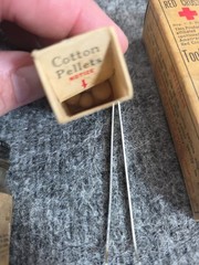Vintage 1940s Red Cross Toothache Kit Tweezers Cotton Pellets Bottle USA
