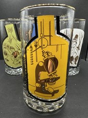 Vintage MCM Roerig Pfizer Pharmaceutical Glasses ’s Set Of 5