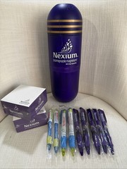 NEXIUM AstraZeneca Pharmaceutical Promo THERMOS, Post-It Note Pads, Pens Bundle