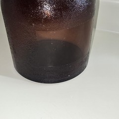 Antique Pharmacy Apothecary Wide Mouth Amber Brown Glass Gallon Jar & Lid RARE
