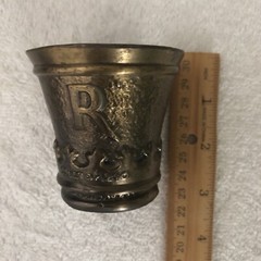 Rx Apothecary “Edict Of 1240” Frederick II, Bronze Mortar & Coricidin Pestle