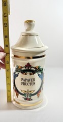 VTG PAPAVER FRUCTUS (Poppy Fruit) Apothecary Jar Pharma Craft Ceramic EUC
