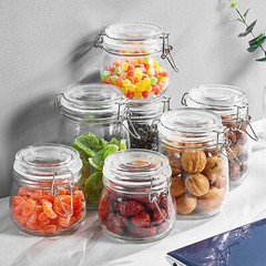 Glass Jars With Airtight Lid 16 Oz (Set Of 6) Wide Mouth Mason Glass Airtight…