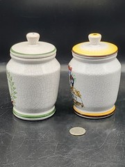 Vintage Set Of 2 Apothecary Jars. West Germany. Allen Ausston Herr.
