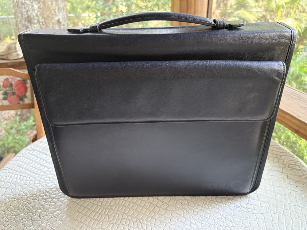 Paxil Pharmaceutical Leather Portfolio Binder Zip Around Black Embossed Logo
