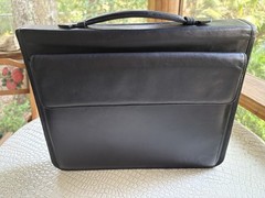 Paxil Pharmaceutical Leather Portfolio Binder Zip Around Black Embossed Logo