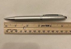 Leed’s Novartis Pharmaceutical Promo Pen NIB Silver Needs Ink Advertising Logo