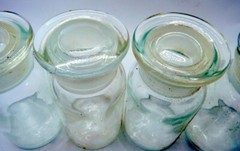 Vintage 4 Apothecary USA TCW Lab Medicine Bottles Jars GROUND GLASS STOPPERS