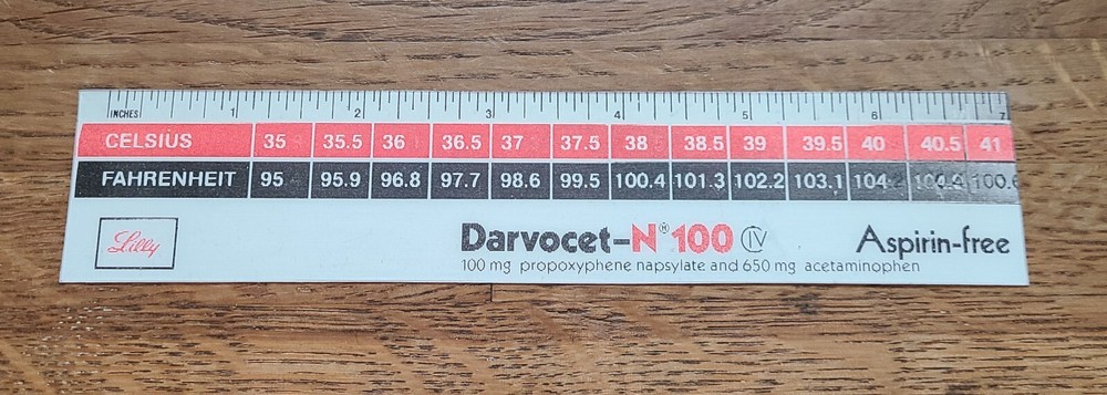 1977 Lilly Darvocet N Promotional Ruler w/ Temperature Conversion Holo – Vintage